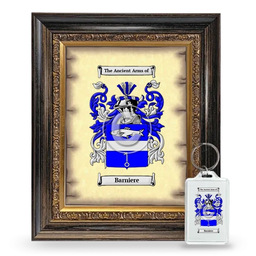 Barniere Framed Coat of Arms and Keychain - Heirloom