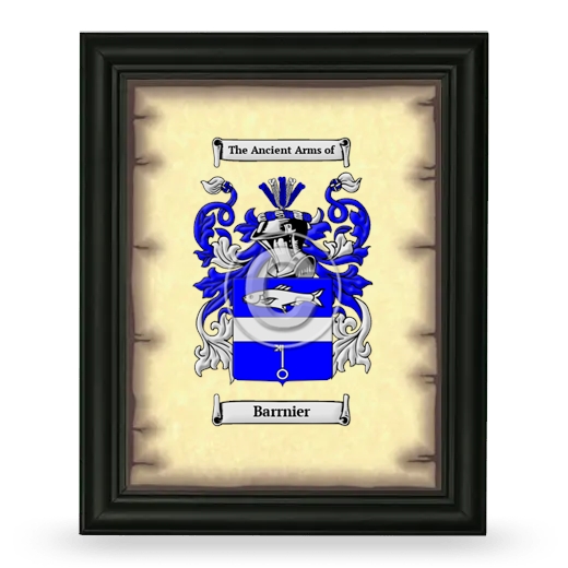 Barrnier Coat of Arms Framed - Black