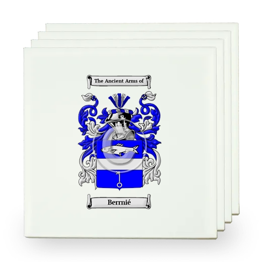 Berrnié Set of Four Small Tiles with Coat of Arms