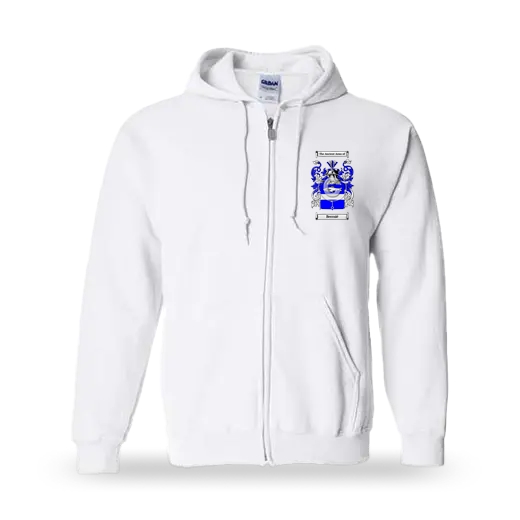 Berrnié Unisex Coat of Arms Zip Sweatshirt - White