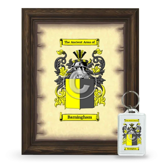 Barningham Framed Coat of Arms and Keychain - Brown