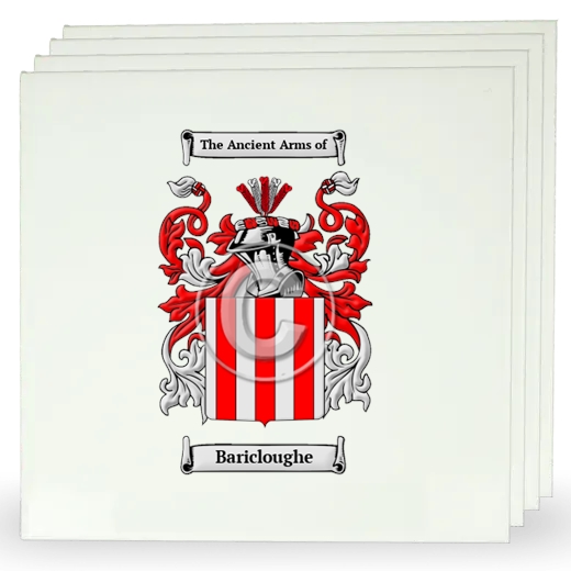 Baricloughe Set of Four Large Tiles with Coat of Arms