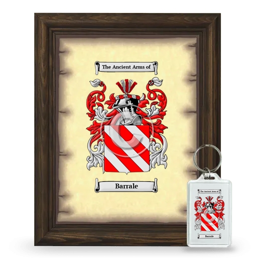 Barrale Framed Coat of Arms and Keychain - Brown