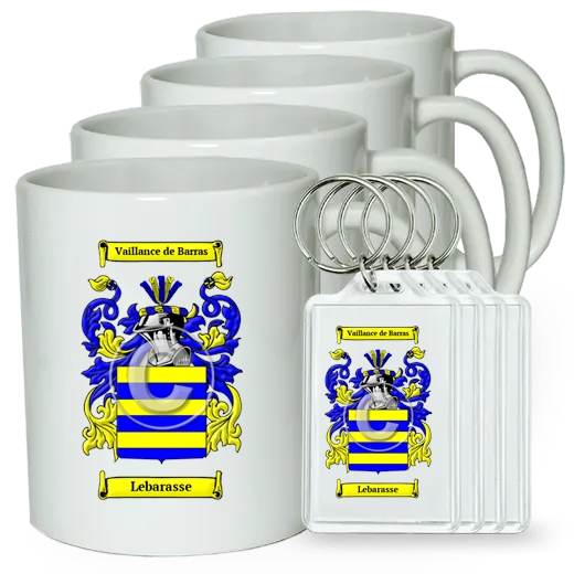 Lebarasse Set of 4 Coffee Mugs and Keychains