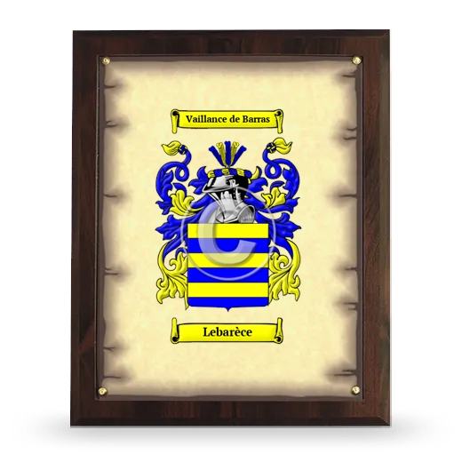 Lebarèce Coat of Arms Plaque