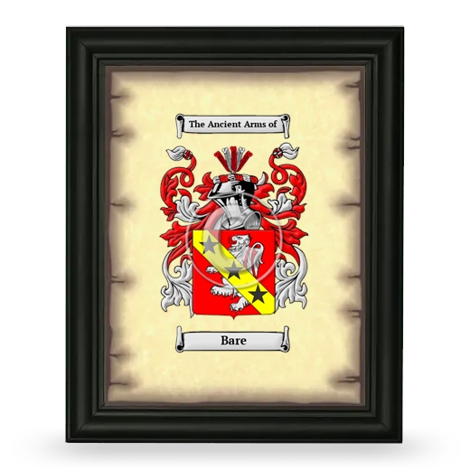 Bare Coat of Arms Framed - Black