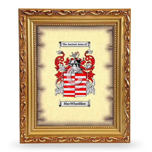 MacWhaddint Coat of Arms Framed - Gold