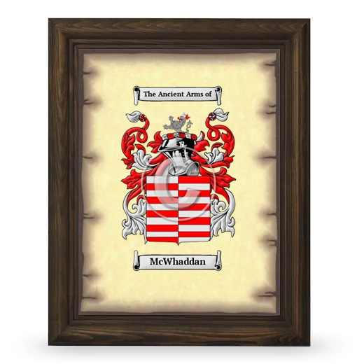McWhaddan Coat of Arms Framed - Brown
