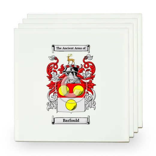 Barfould Set of Four Small Tiles with Coat of Arms