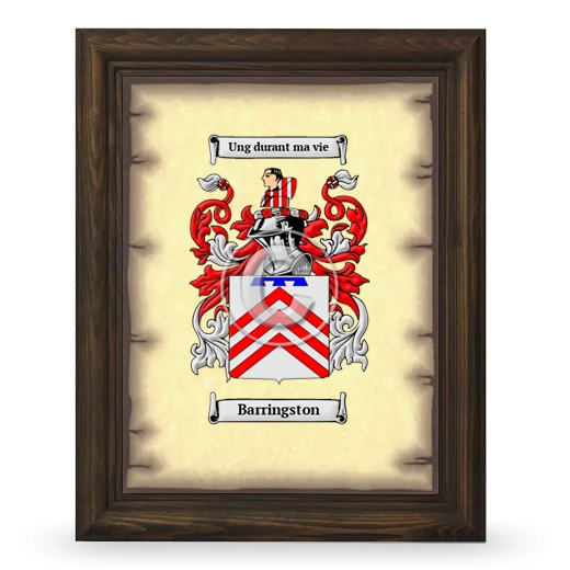 Barringston Coat of Arms Framed - Brown