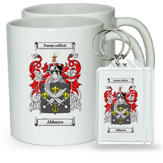 Abbarro Pair of Coffee Mugs and Pair of Keychains