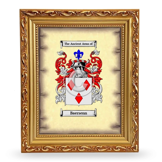 Baersenn Coat of Arms Framed - Gold
