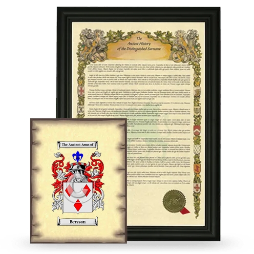 Berssan Framed History and Coat of Arms Print - Black