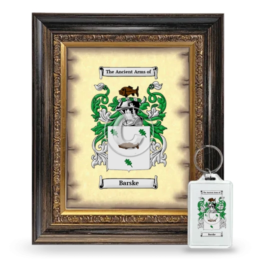 Barske Framed Coat of Arms and Keychain - Heirloom