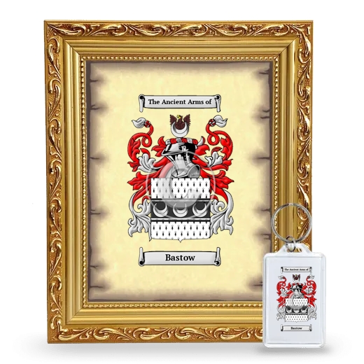 Bastow Framed Coat of Arms and Keychain - Gold