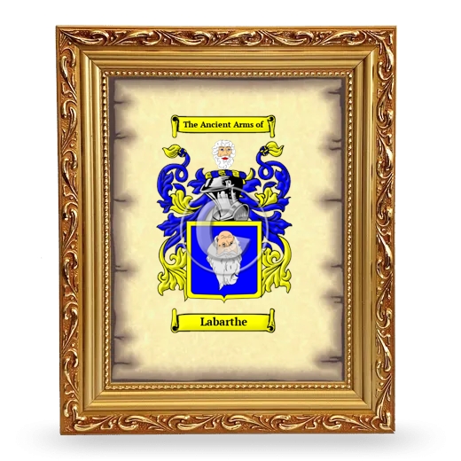 Labarthe Coat of Arms Framed - Gold