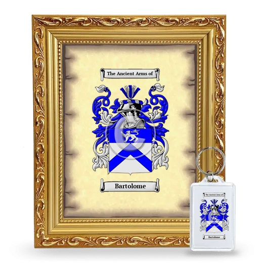 Bartolome Framed Coat of Arms and Keychain - Gold