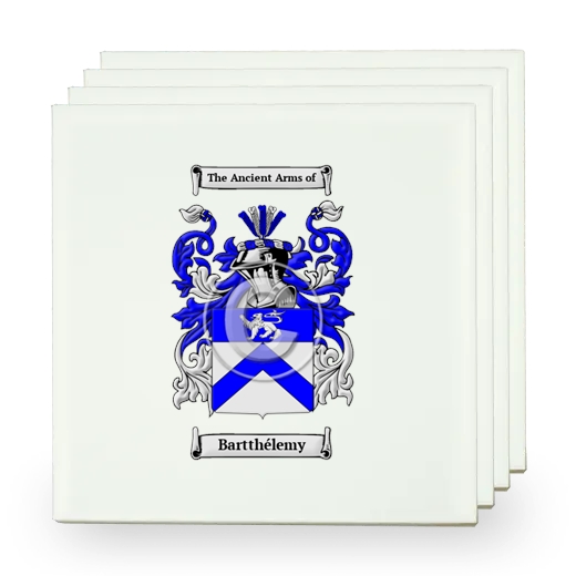 Bartthélemy Set of Four Small Tiles with Coat of Arms