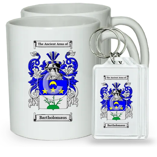 Bartholomaus Pair of Coffee Mugs and Pair of Keychains