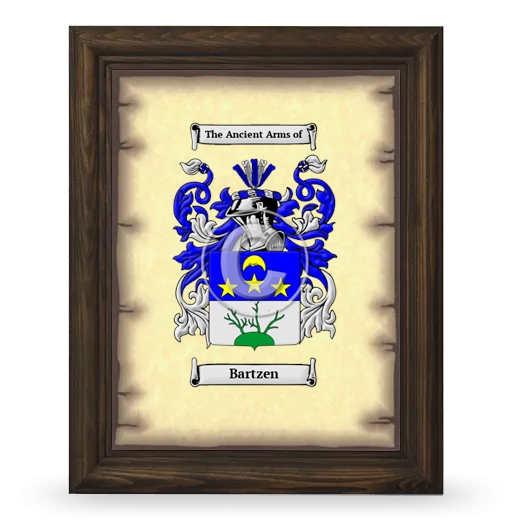 Bartzen Coat of Arms Framed - Brown