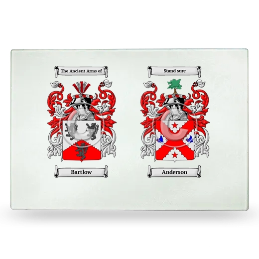 Double Coat of Arms Glass Cutting Board