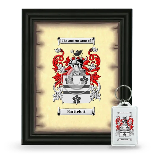 Barttelott Framed Coat of Arms and Keychain - Black