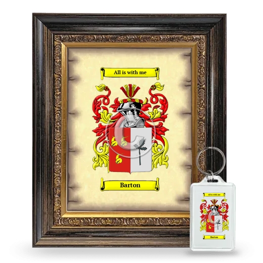Barton Framed Coat of Arms and Keychain - Heirloom