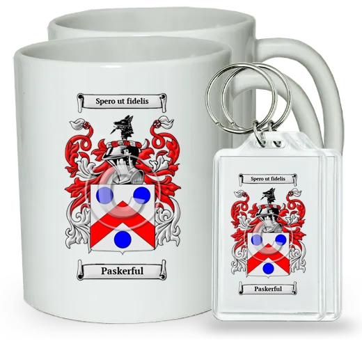Paskerful Pair of Coffee Mugs and Pair of Keychains