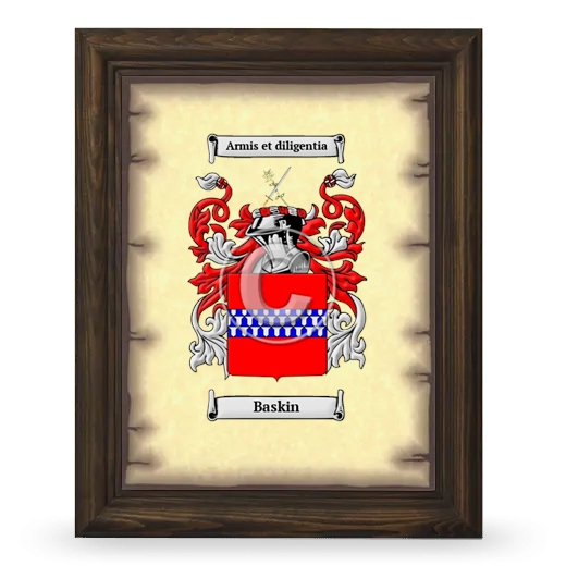 Baskin Coat of Arms Framed - Brown