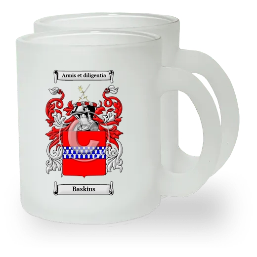 Baskins Pair of Frosted Glass Mugs