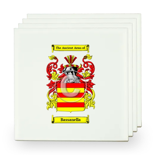 Bassanella Set of Four Small Tiles with Coat of Arms