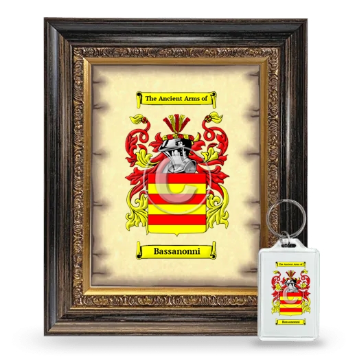 Bassanonni Framed Coat of Arms and Keychain - Heirloom