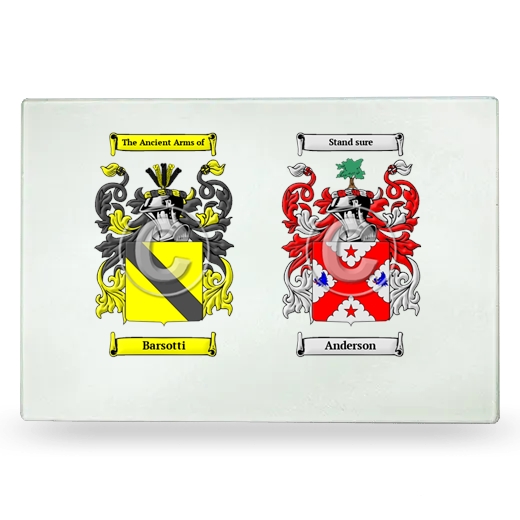 Double Coat of Arms Glass Cutting Board