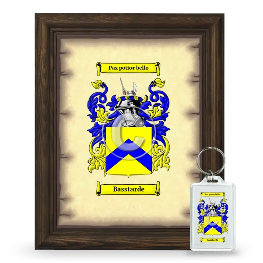 Basstarde Framed Coat of Arms and Keychain - Brown