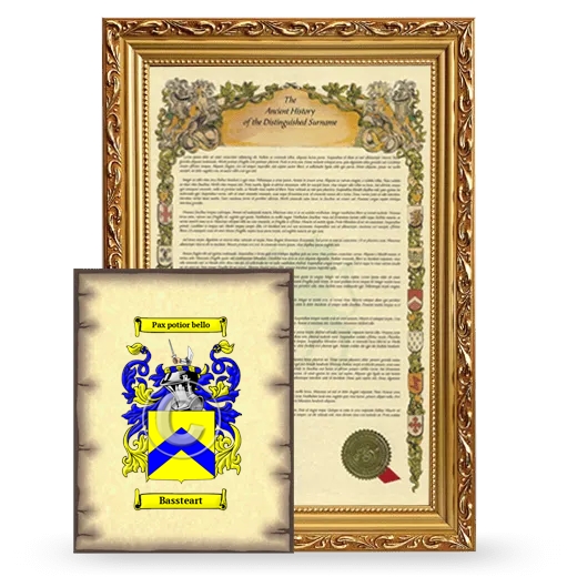 Bassteart Framed History and Coat of Arms Print - Gold