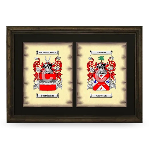 Double Coat of Arms Framed - Brown