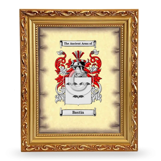 Bastin Coat of Arms Framed - Gold