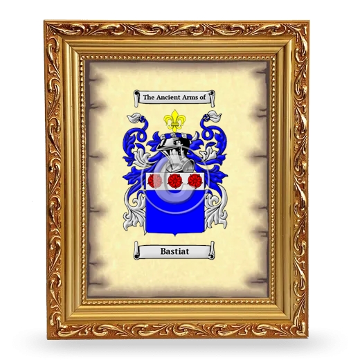 Bastiat Coat of Arms Framed - Gold