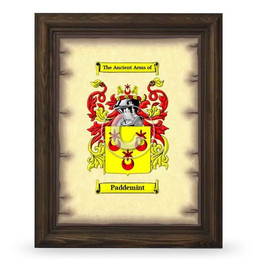 Paddemint Coat of Arms Framed - Brown