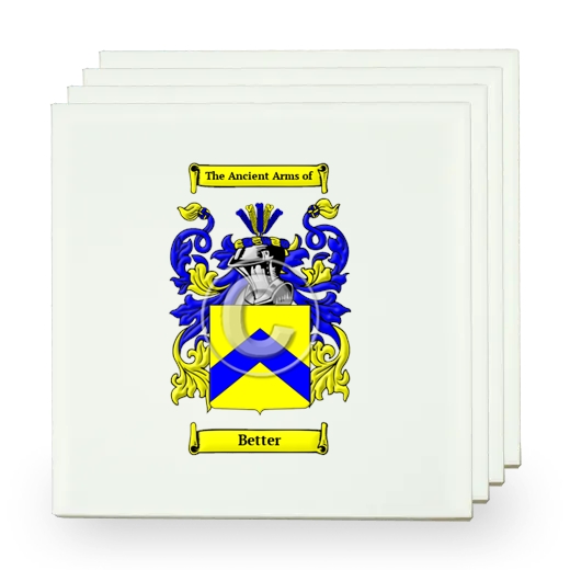 Better Set of Four Small Tiles with Coat of Arms
