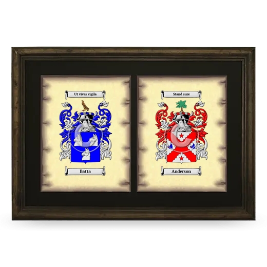 Double Coat of Arms Framed - Brown