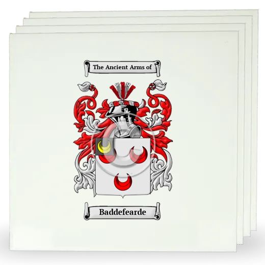 Baddefearde Set of Four Large Tiles with Coat of Arms