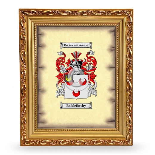 Baddeforthy Coat of Arms Framed - Gold