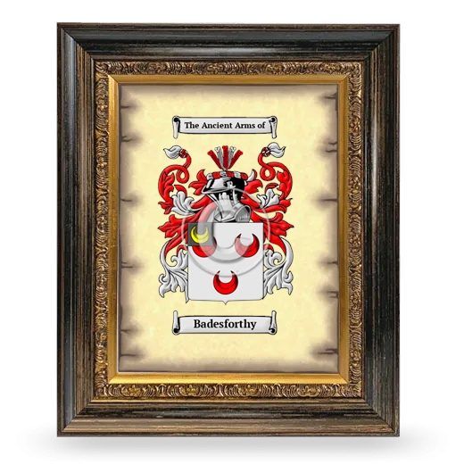 Badesforthy Coat of Arms Framed - Heirloom