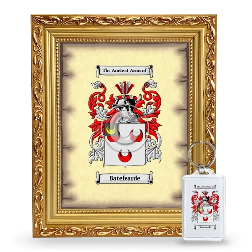 Batefearde Framed Coat of Arms and Keychain - Gold