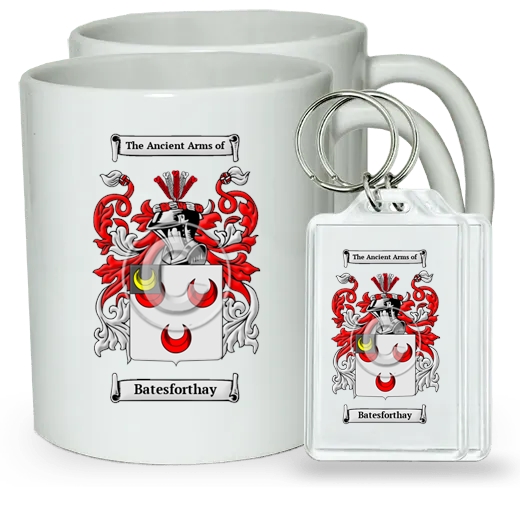 Batesforthay Pair of Coffee Mugs and Pair of Keychains