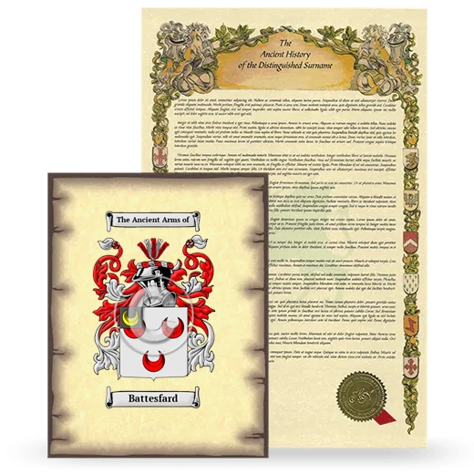 Battesfard Coat of Arms and Surname History Package