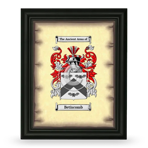 Betiscomb Coat of Arms Framed - Black