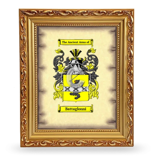 Battaglonni Coat of Arms Framed - Gold