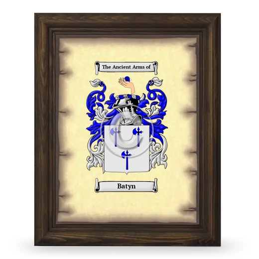 Batyn Coat of Arms Framed - Brown